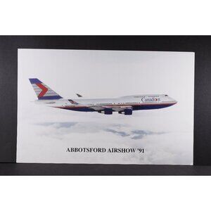 Abbotsford Air Show 1991 Canadian Boeing 747-475 airplane photo poster, vintage